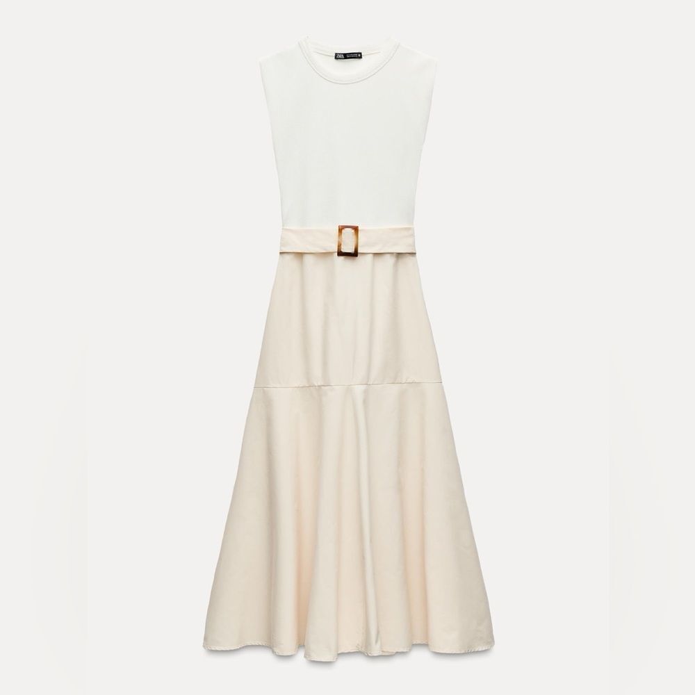 Zara combination belted dress